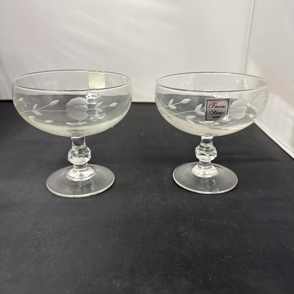 Princess House Heritage Crystal Footed Dessert/Champagne Glasses #507